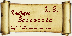 Kokan Bosiorčić vizit kartica